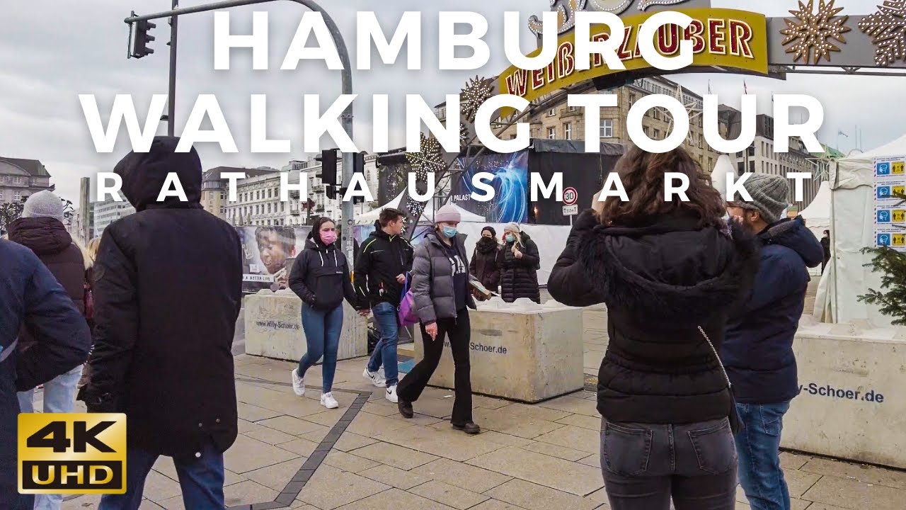 HAMBURG Walk -  Christmas Market - Germany 🇩🇪 - City Walk UHD 4K 60FPS [December 2021]