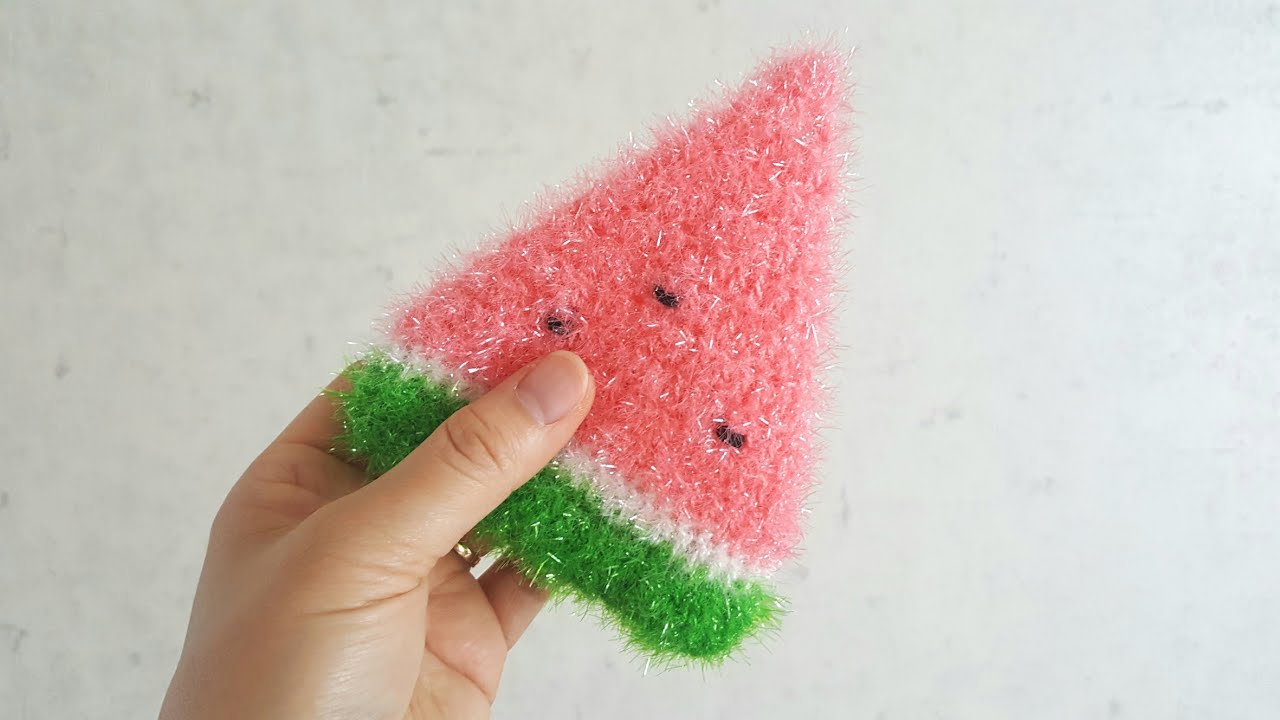 코바늘 수박 수세미뜨기[crochet watermelon scrubby]