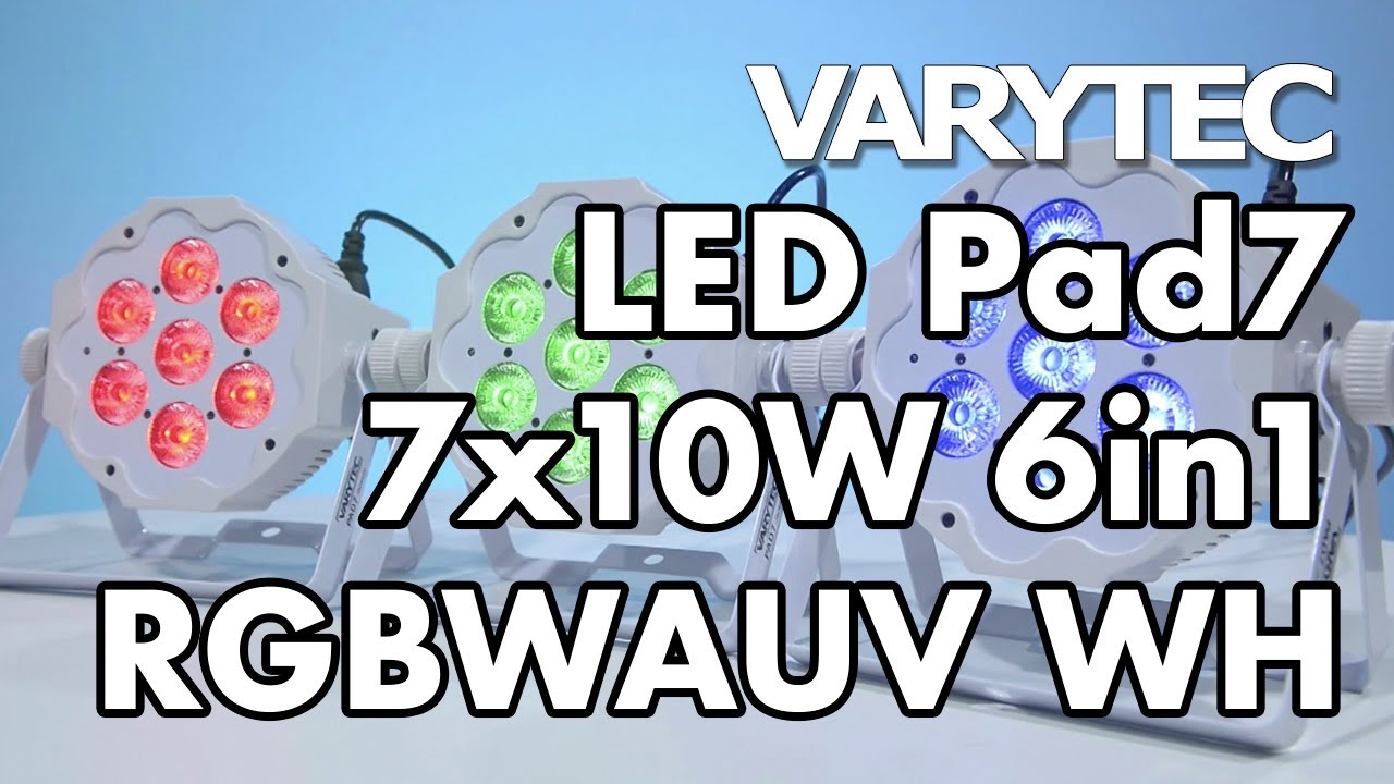 Varytec LED Pad7 7x10W 6in1 RGBWAUV WH - not just for white weddings