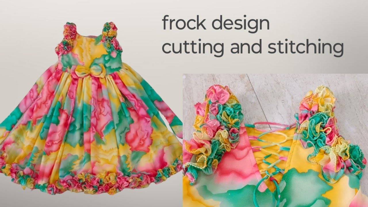 6 to 7 years baby frock cutting and stitching/ desiner frock easy way