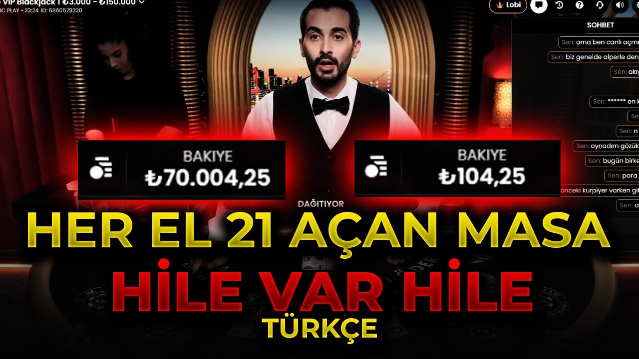 BLACKJACK DE HİLE VAR HİLE HER EL 21 A&Ccedil;AN MASA !