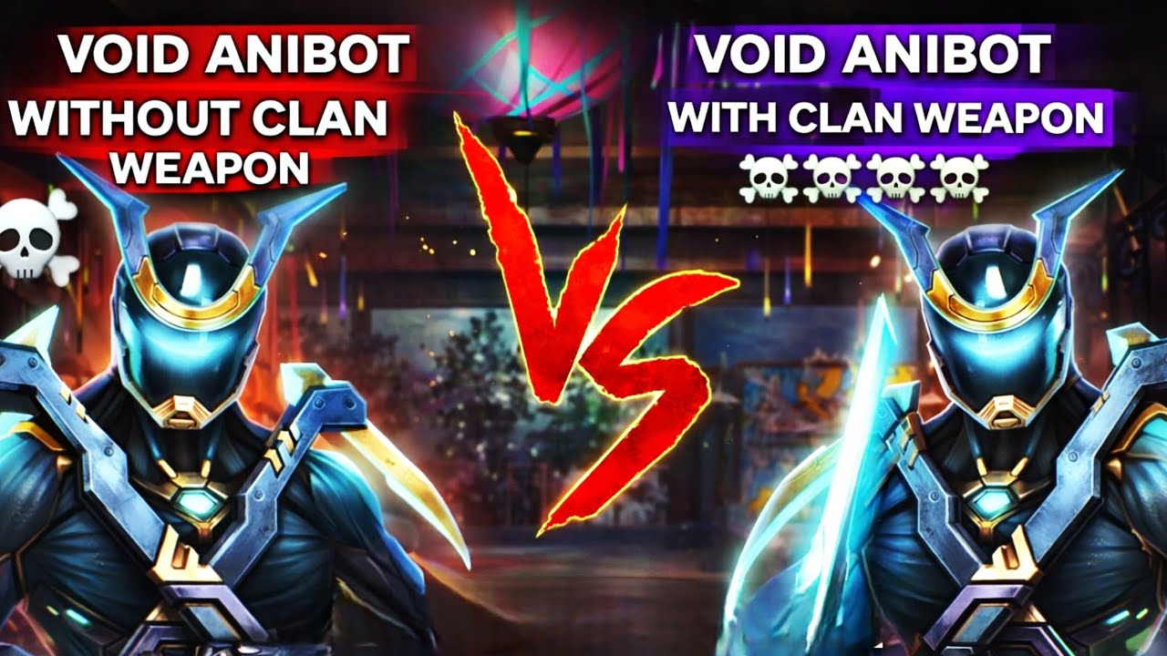 Void anibot without Clan weapon VS Void Anibot With clan weapon + Set explanation 👑 - Shadow fight 3
