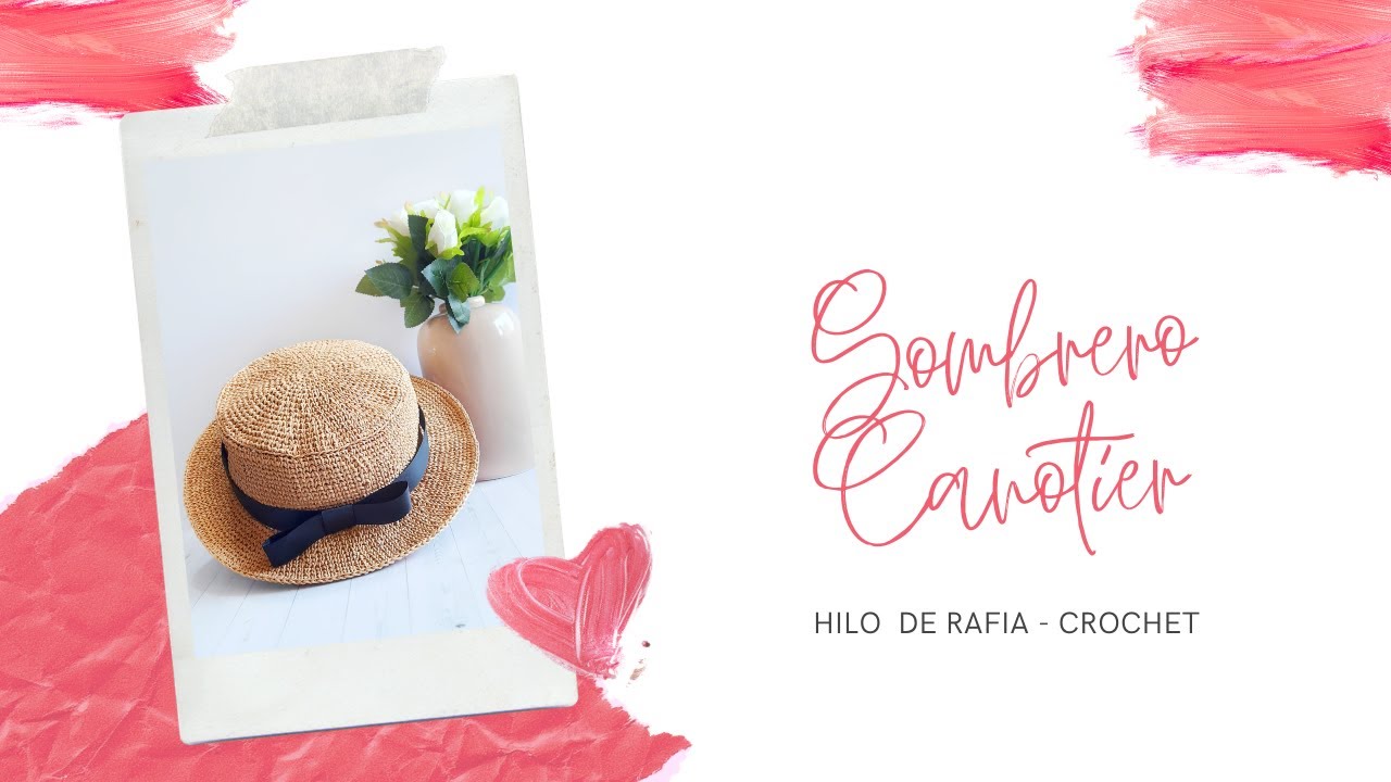 Sombrero Canotier - Rafia - Crochet
