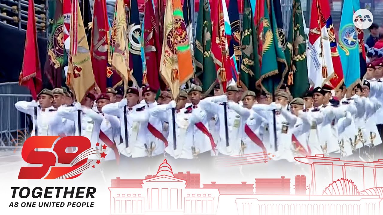 Guard of Honour and Colours Party march in | National Day Parade 2024