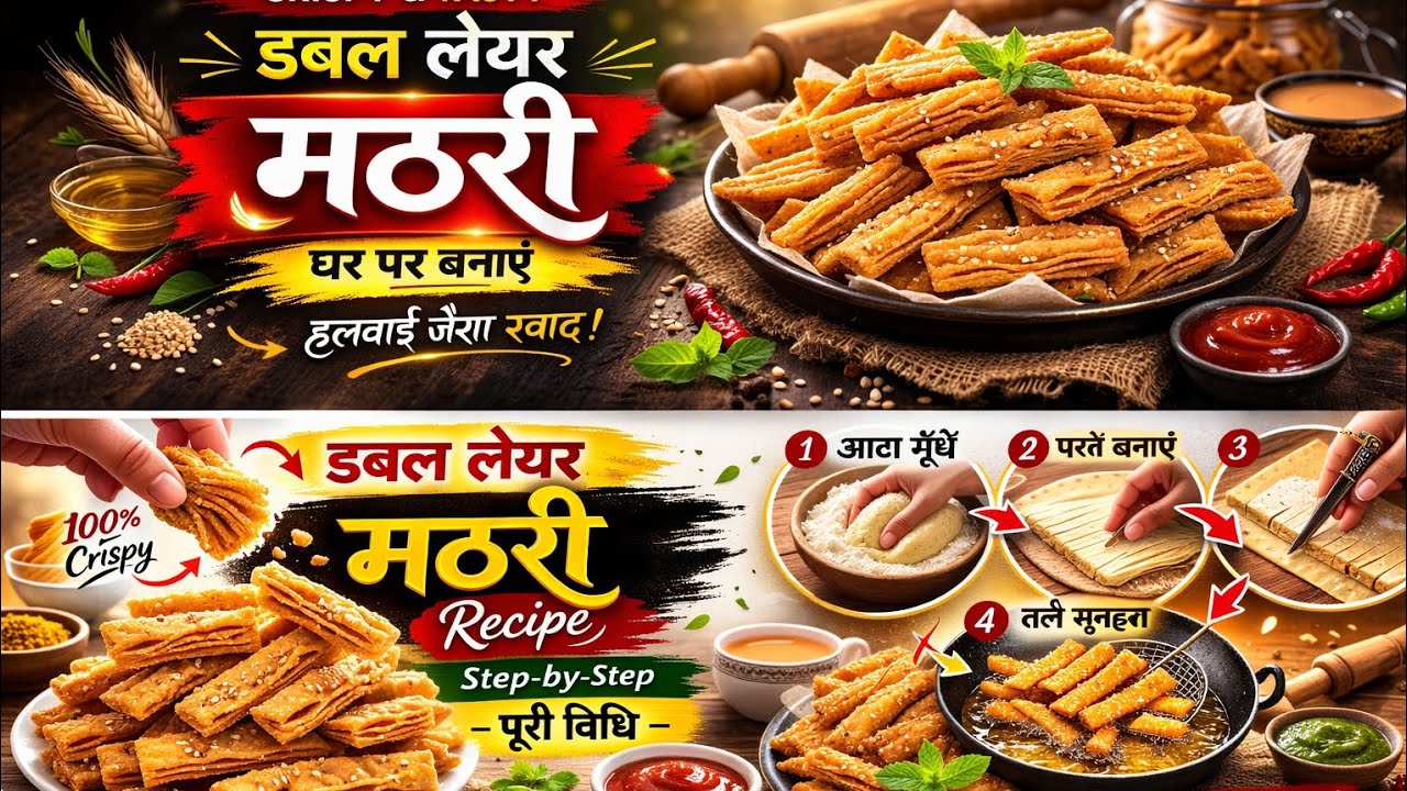 Double Layer Mathri Recipe | परतदार और कुरकुरी मठरी बनाने का आसान तरीका#DoubleLayerMathri#viral 