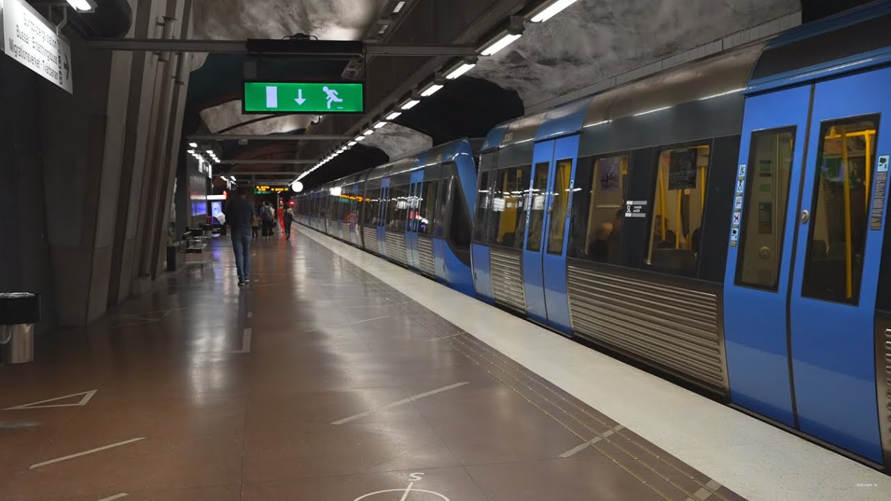 Sweden, Stockholm, subway ride from Fridhemsplan to Sundbybergs centrum