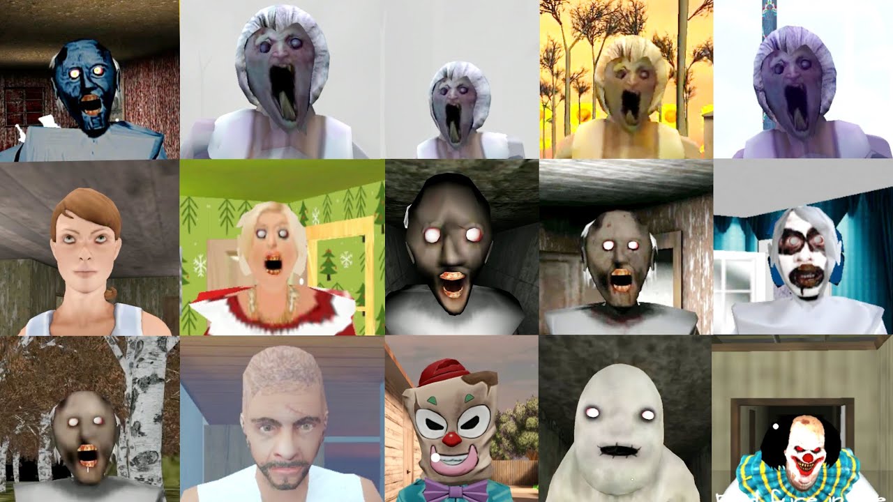 Crazy Wife vs Slendina the forest Sunset vs Granny Santa vs Granny The Celler vs Pennywise Clown+