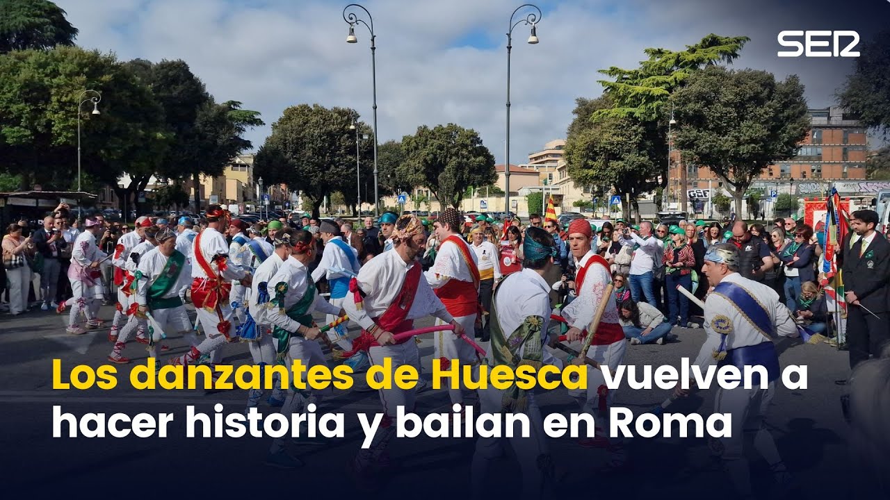 Los danzantes de Huesca vuelven a hacer historia y bailan en Roma en homenaje a San Lorenzo