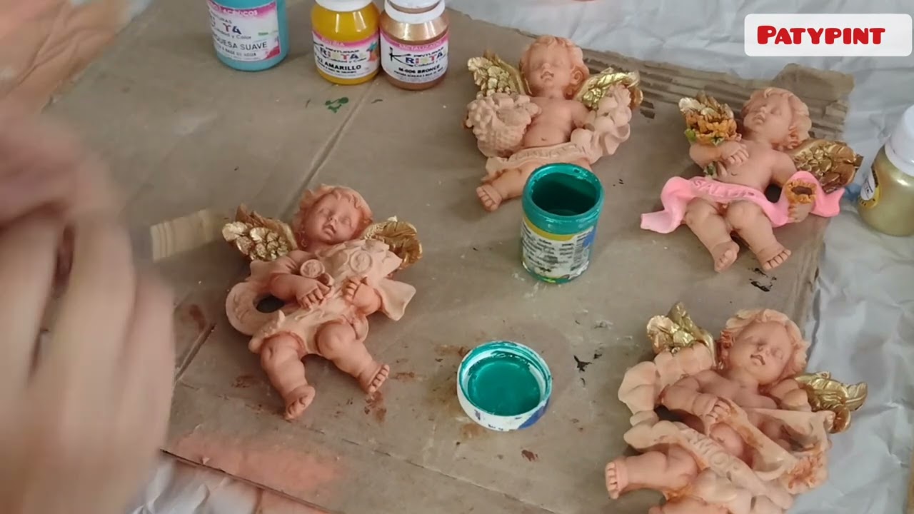 COMO PINTAR ANGELES /técnica envejecido, acrílico,patina @patypintpatypint180