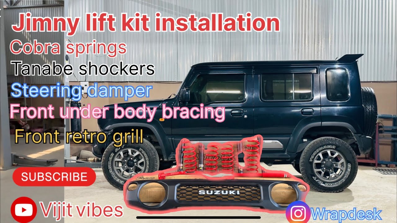 Suzuki jimny lift kit installation | cobra spring | tanabe | off road kit jimny #modified #car