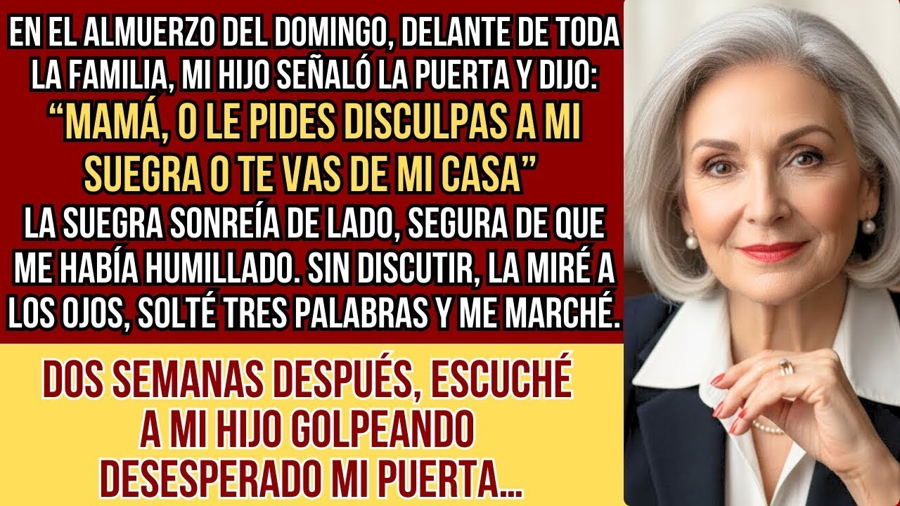 HISTORIAS REALES. “O le pides perdón a mi suegra o te vas de mi casa”, gritó mi hijo… Entonces dije
