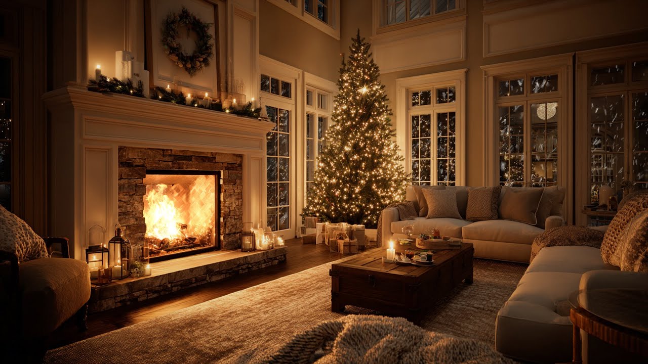 Whispering Snow & Warm Firelight ❄️ A Calm Winter Soundscape for Focus