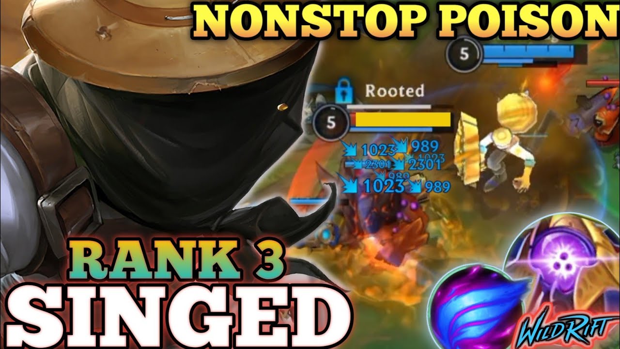 SINGED DEADLY FULL AP DAMAGE! NONSTOP POISON MVP PLAY - TOP 3 GLOBAL SINGED BY xBandwagon- WILD RIFT