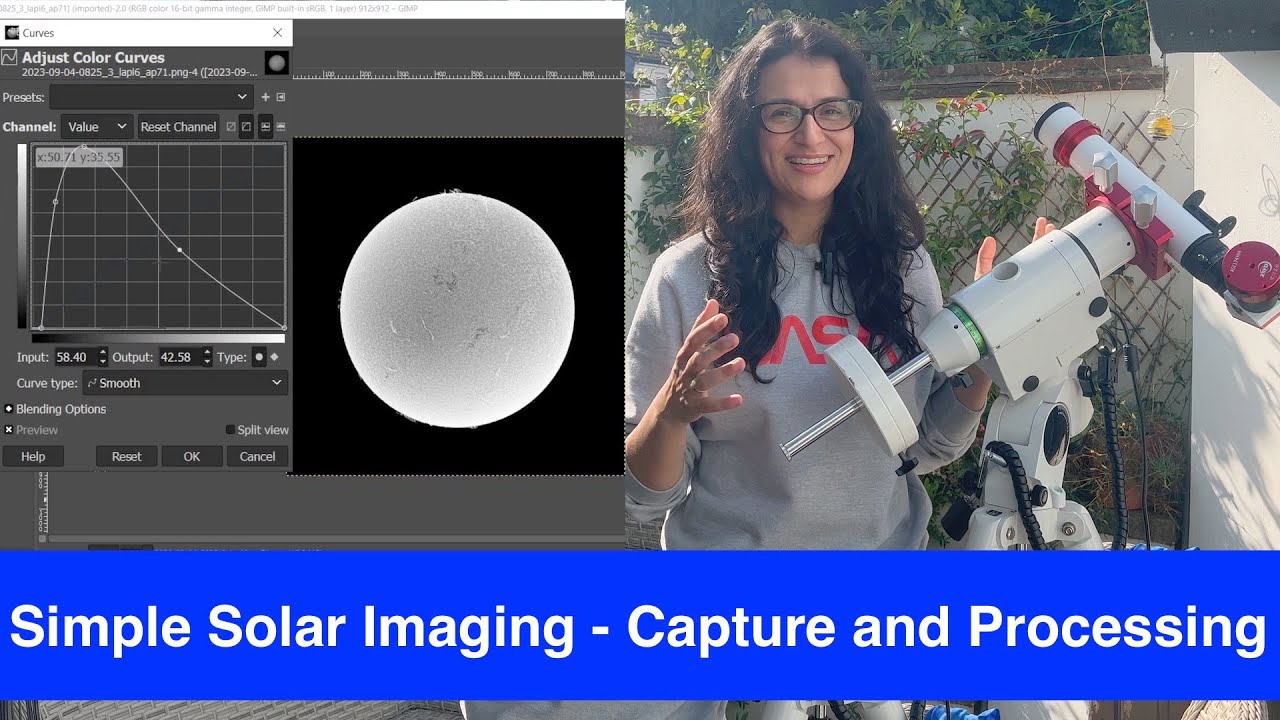 Solar imaging with a small Lunt H-alpha telescope - capture and processing