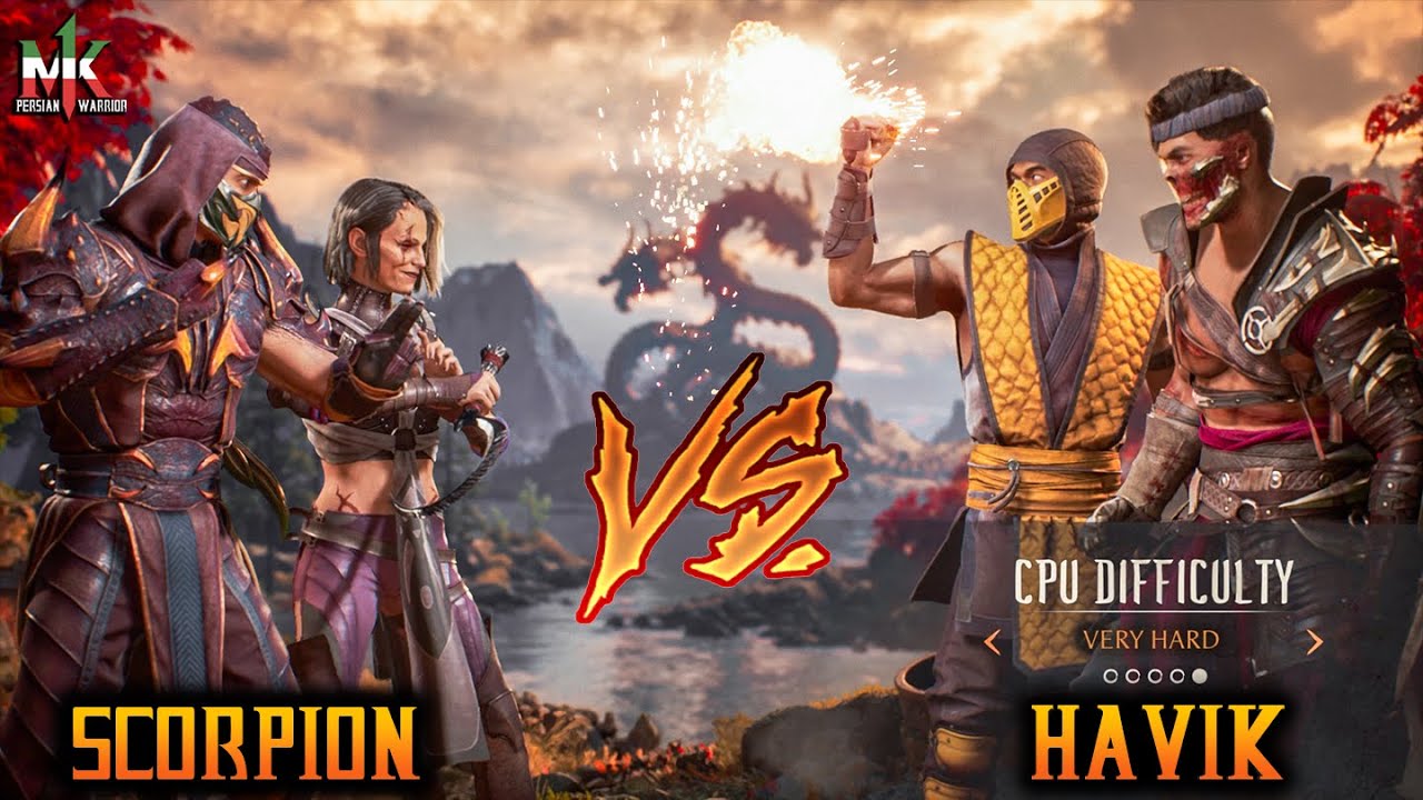 Mortal Kombat 1 - HAVIK vs SCORPION (VERY HARD) 3 ROUNDS (مورتال کمبت 1)