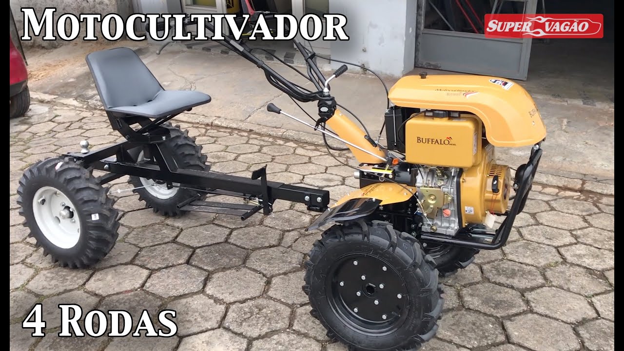 Motocultivador 4 rodas Diesel 10 HP
