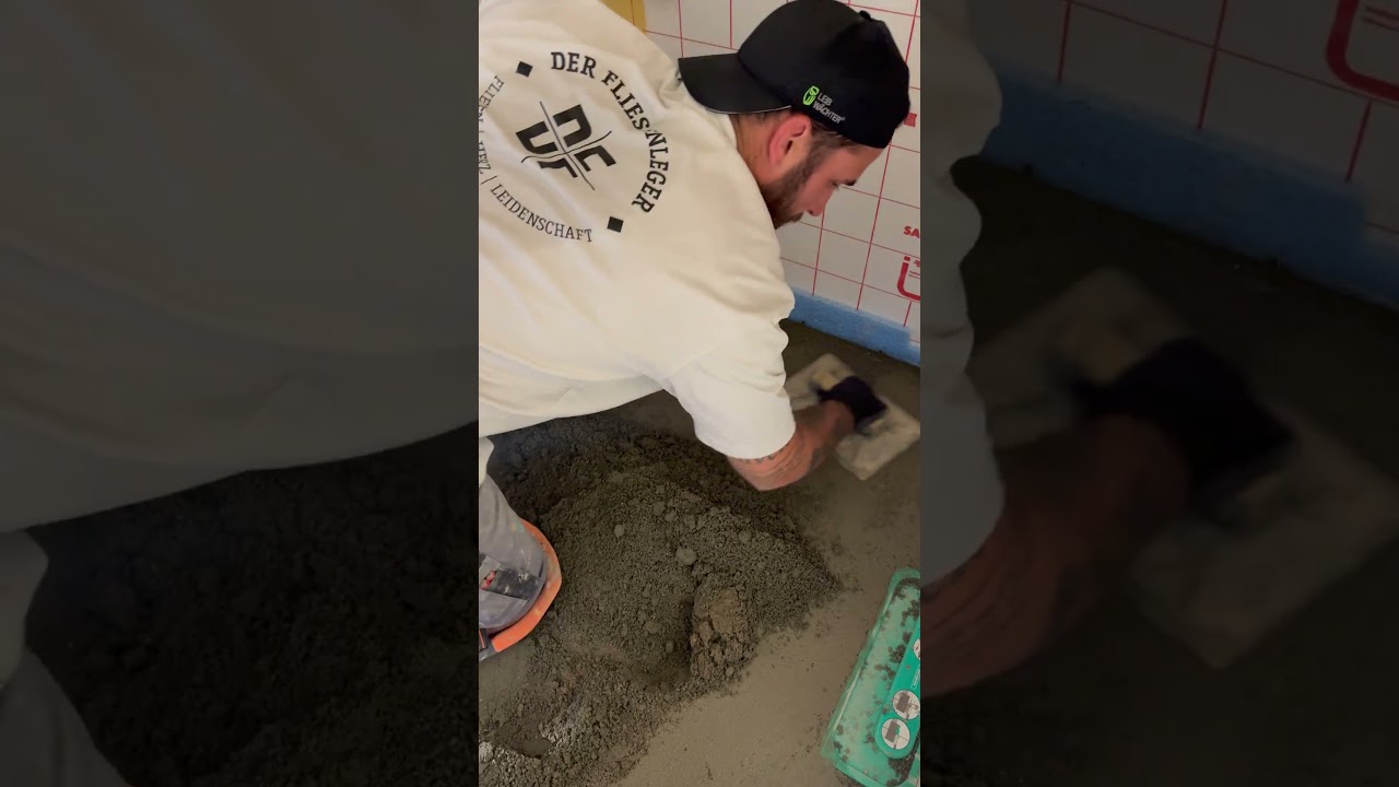 Gef&auml;lle Estrich in Dusche herstellen #handwerk #baustelle #diy