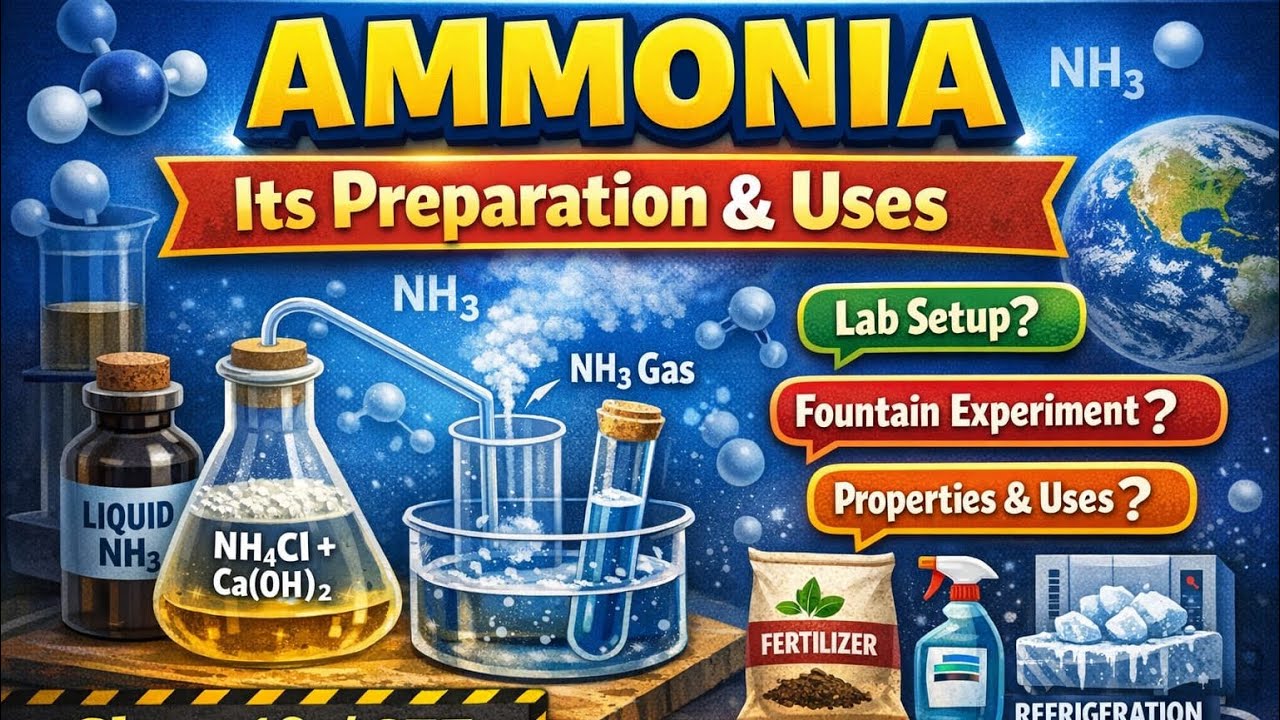 Ammonia preparation and its uses class 10 and see . Bridge course important question.