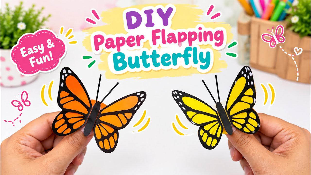 How to make easy paper Flapping butterfly 🦋 / paper crafts for school / paper craft