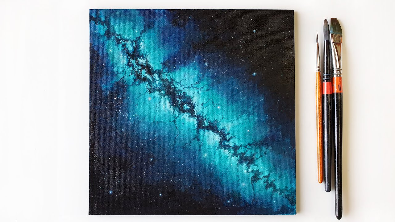 Galaxy Acrylic Painting ｜ Milky Way Galaxy Painting ｜ Acrylics