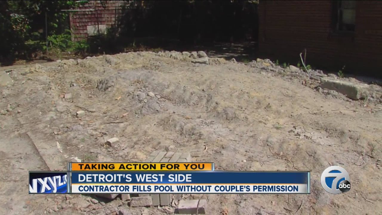 Contractor fills couple's pool without permission