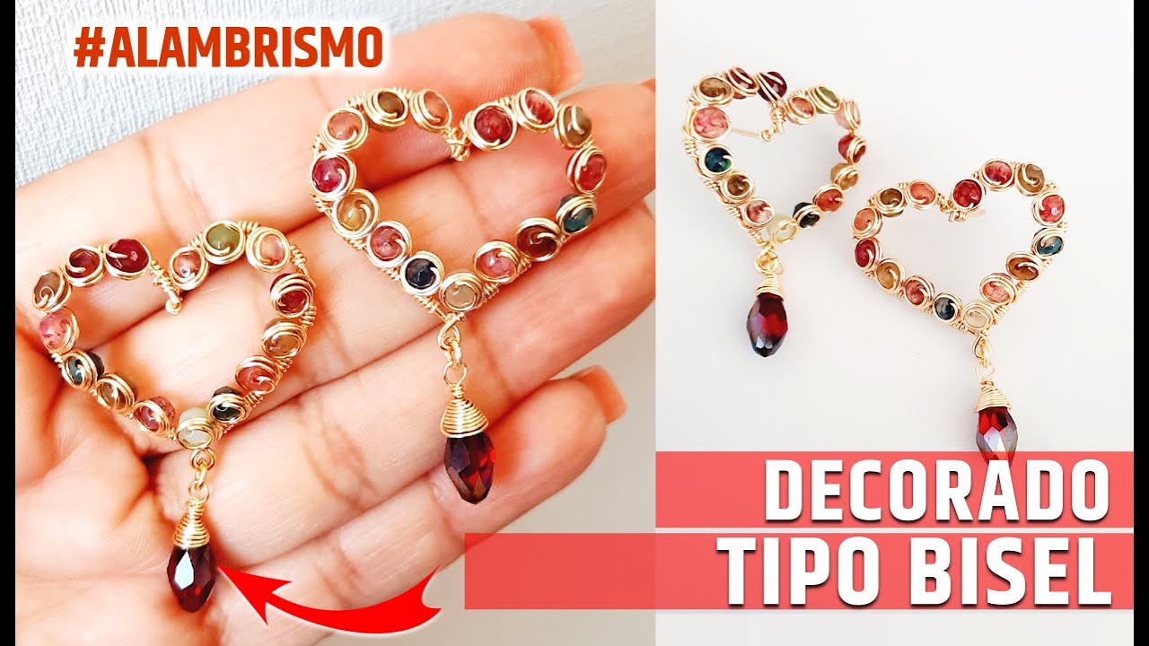 COMO HACER CORAZONES CON ALAMBRE / SAN VALENTIN 2022 / COMO DECORAR CORAZONES /BISUTERIA CON ALAMBRE