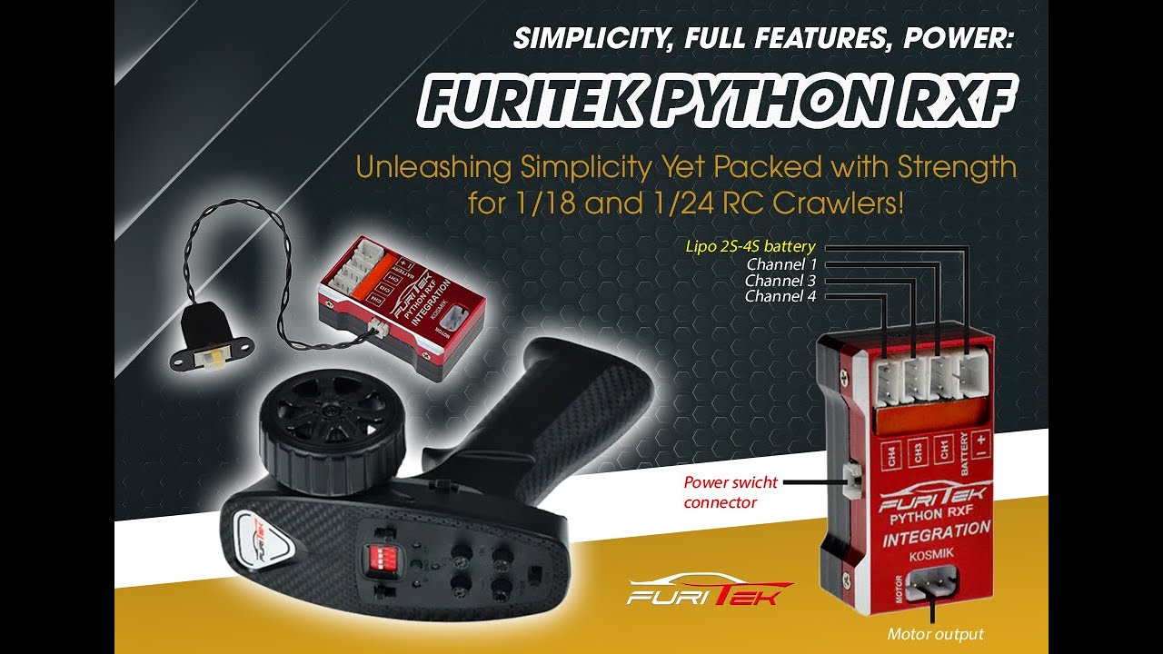 Furitek Python RXF Unleashing Simplicity Yet Packed with Strength  for 1/18 and 1/24 RC Crawlers