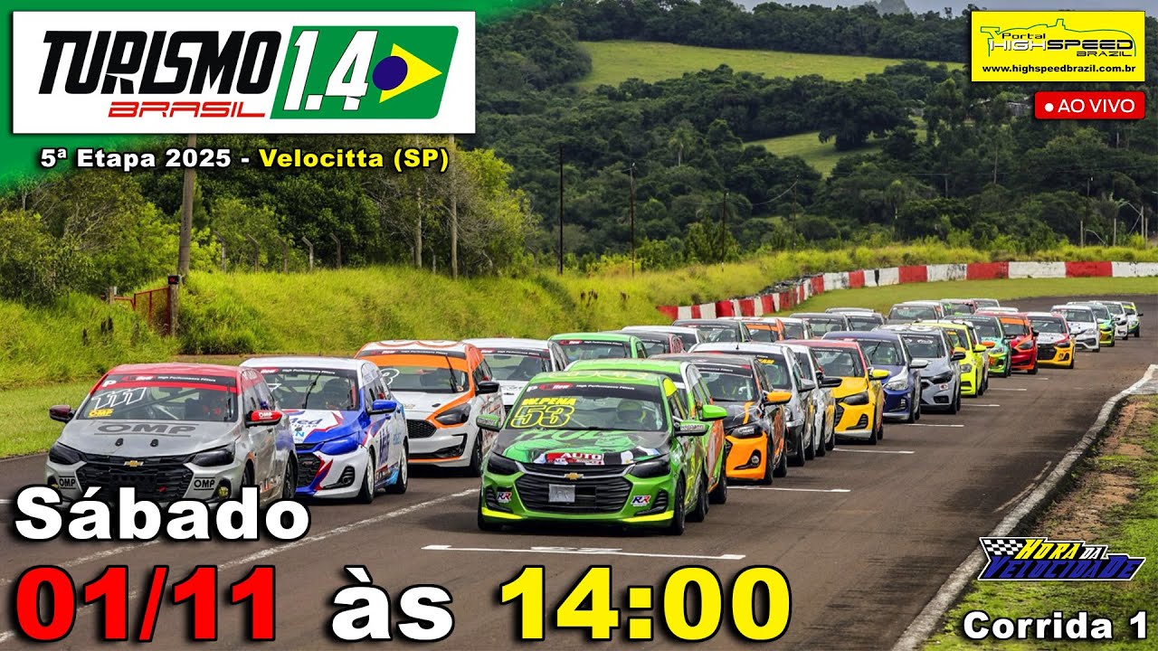 🔴 TURISMO 1.4 BR | Corrida 1 | 5&ordf; Etapa 2025 | Velocitta (SP) | Ao Vivo
