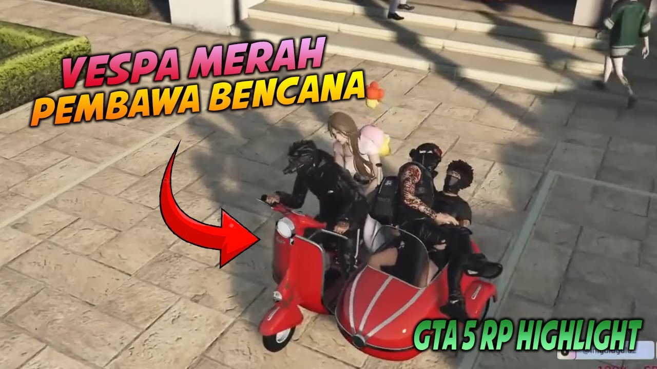 DIKEJAR POLISI 1 BATALION !! GARA-GARA VESPA MERAH KEMATIAN INI !! - GTA 5 ROLEPLAY
