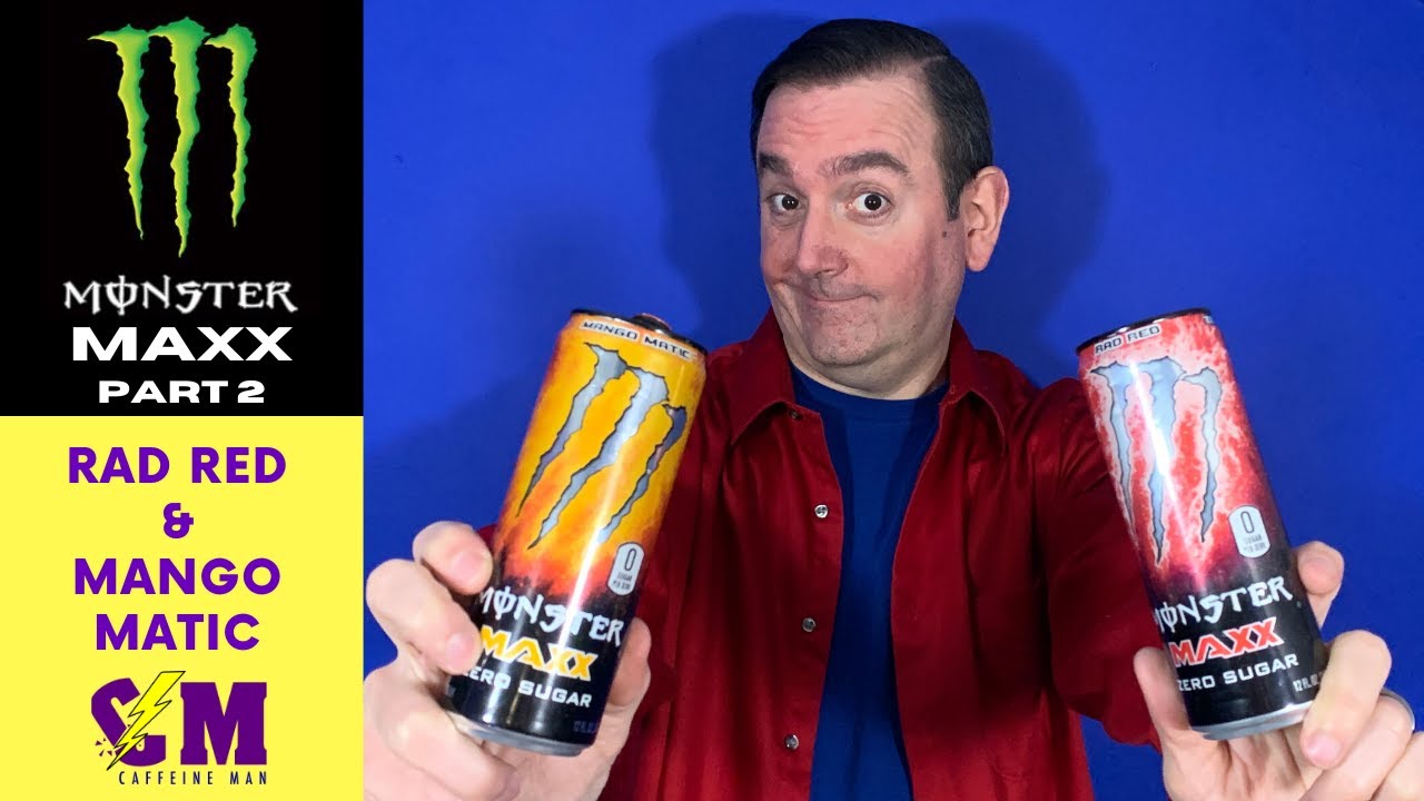 Обзор энергетического напитка Monster Maxx, Mango Matic, Rad Red, энергетический напиток без саха...