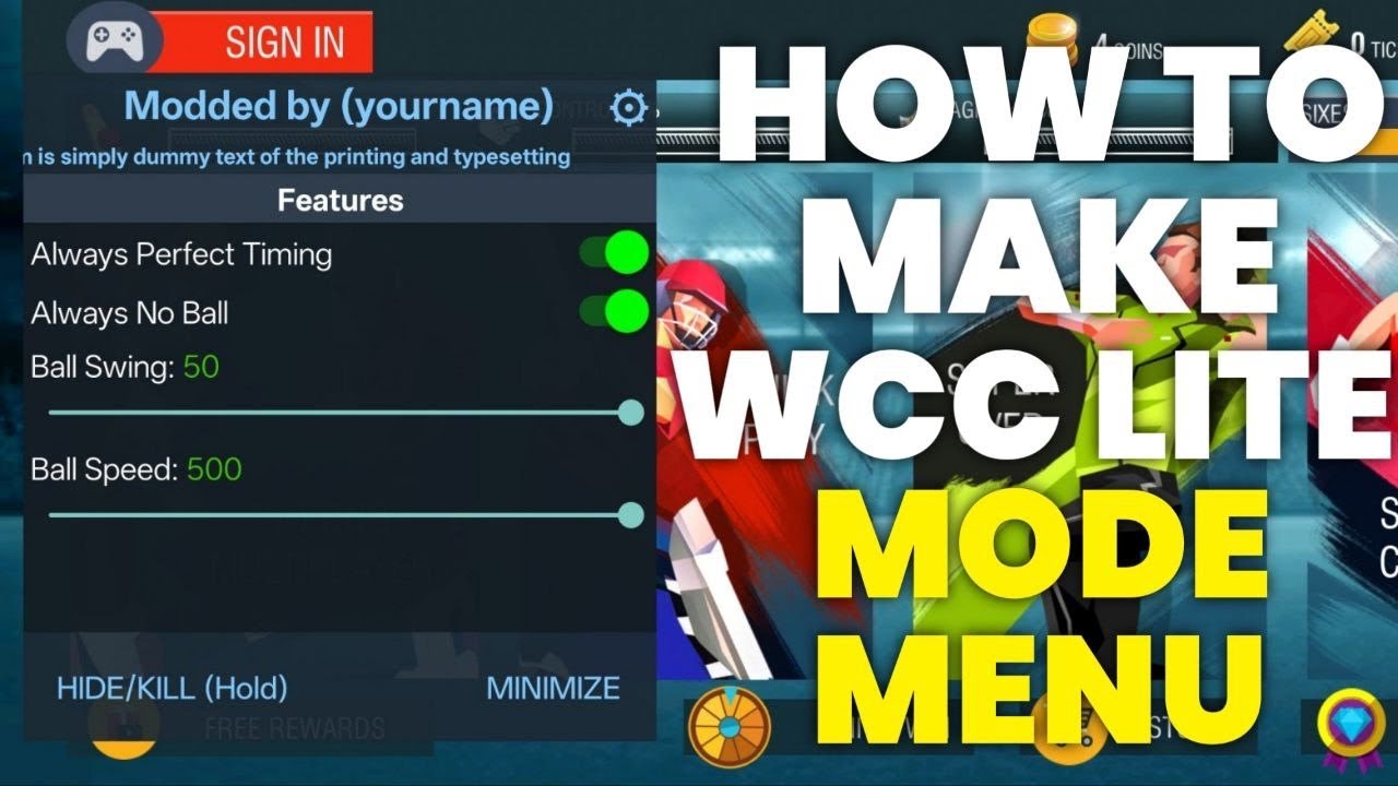 Make Your Own Mod Menu in WCC Lite! Part 4