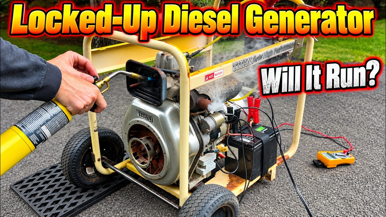 Locked-Up Yanmar L100 Clone Generator - Will It Run and Make Power?