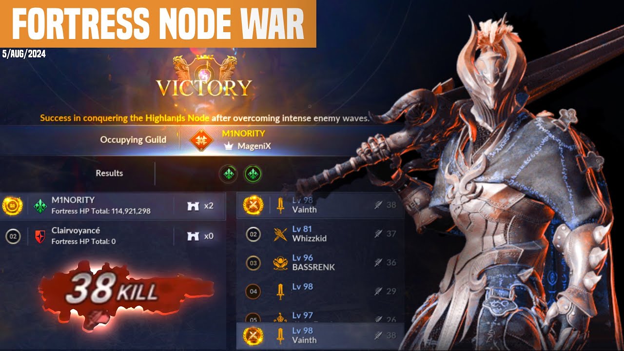 NODE WAR FORTRESS | M1NORITY Vs Clairvoyancé | Berserker gameplay | Black desert mobile | Oasis