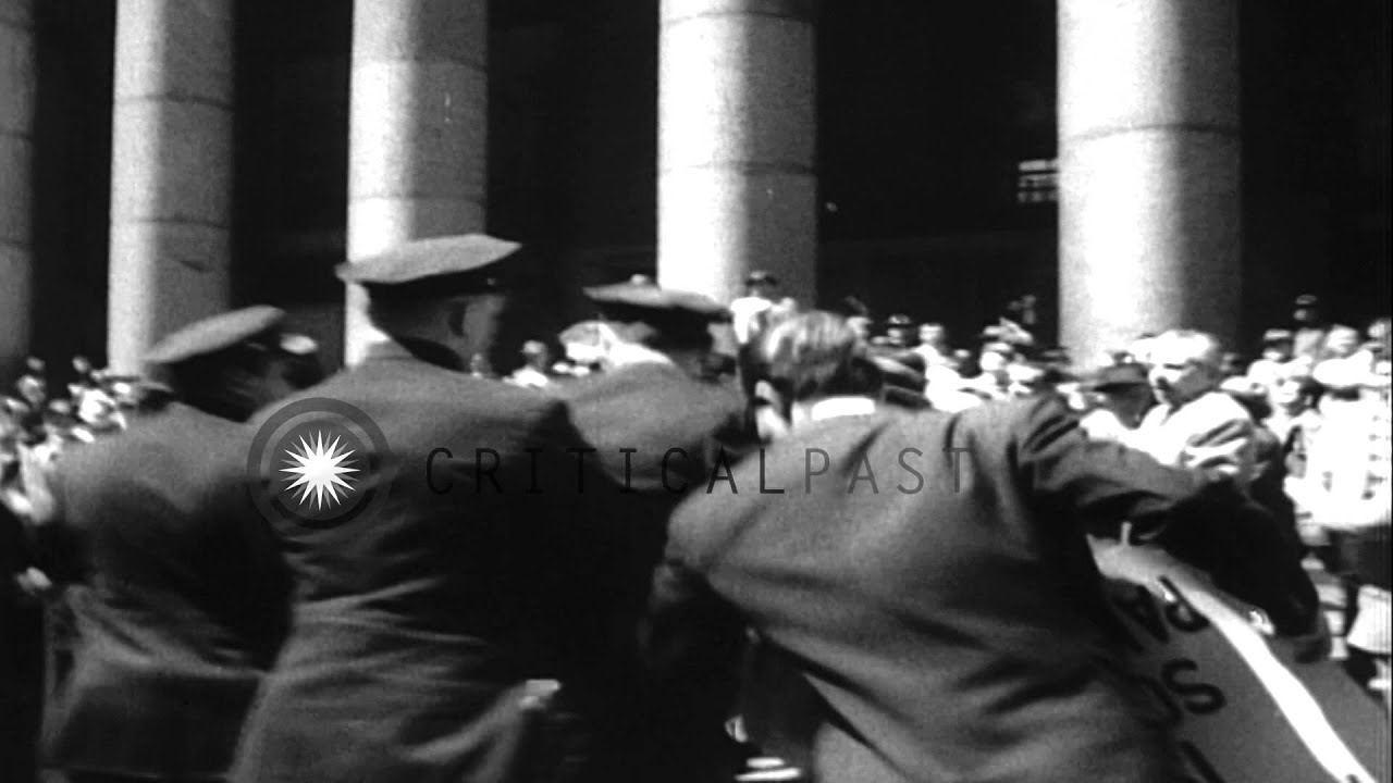 Fidel Castro arrives at New York's Penn Station and is greeted by cheering Spanis...HD Stock Footage