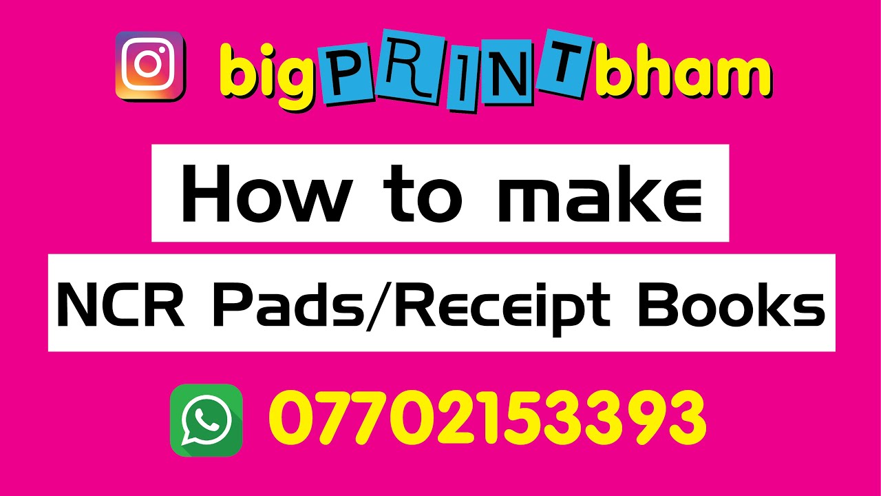 How to make an NCR Pad / Recipet books