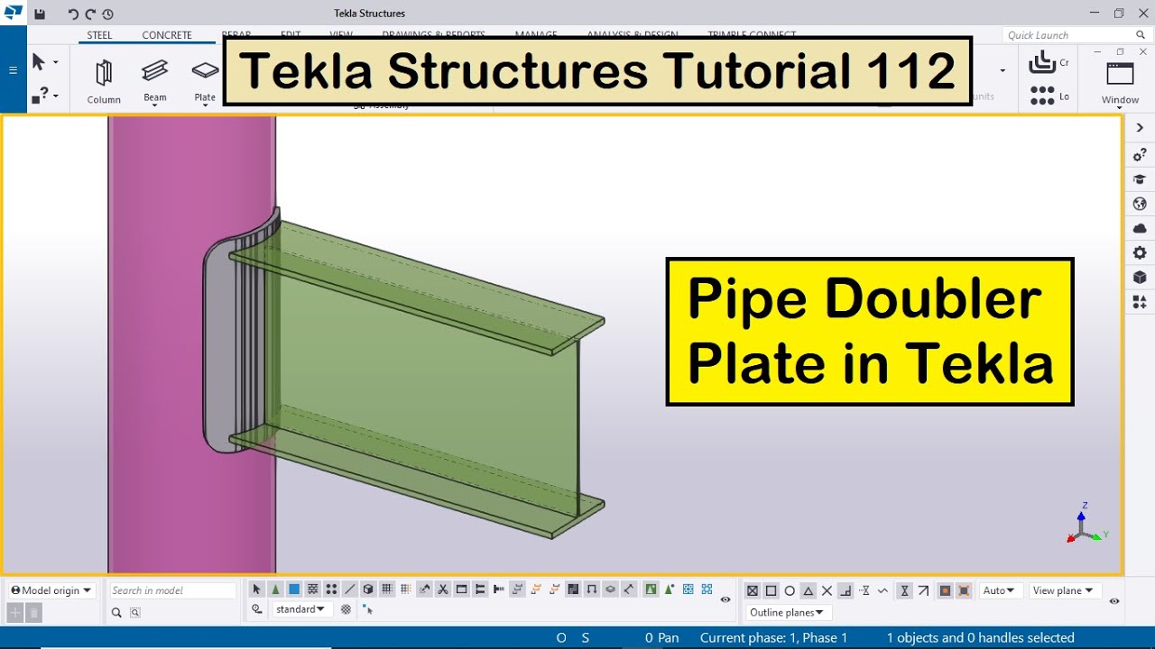 Tekla Structures Tutorial 112 | Pipe Doubler Plate in Tekla