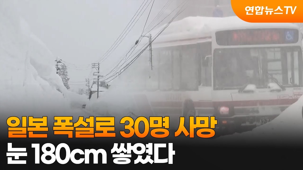 일본 폭설로 30명 사망...눈 180cm 쌓였다 / 연합뉴스TV (YonhapnewsTV)