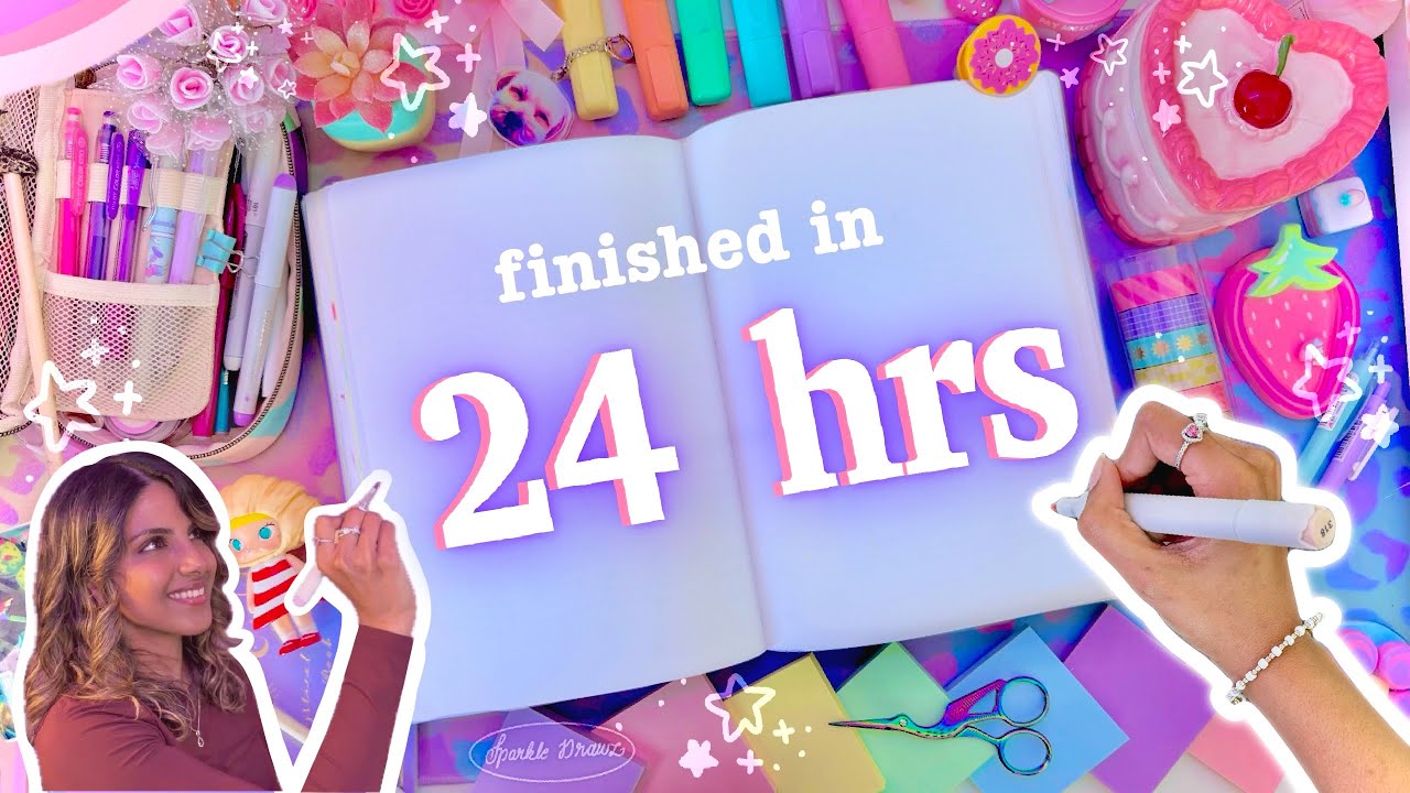 How I Finished my Sketchbook in 24 Hours!? 😱 [draw along]