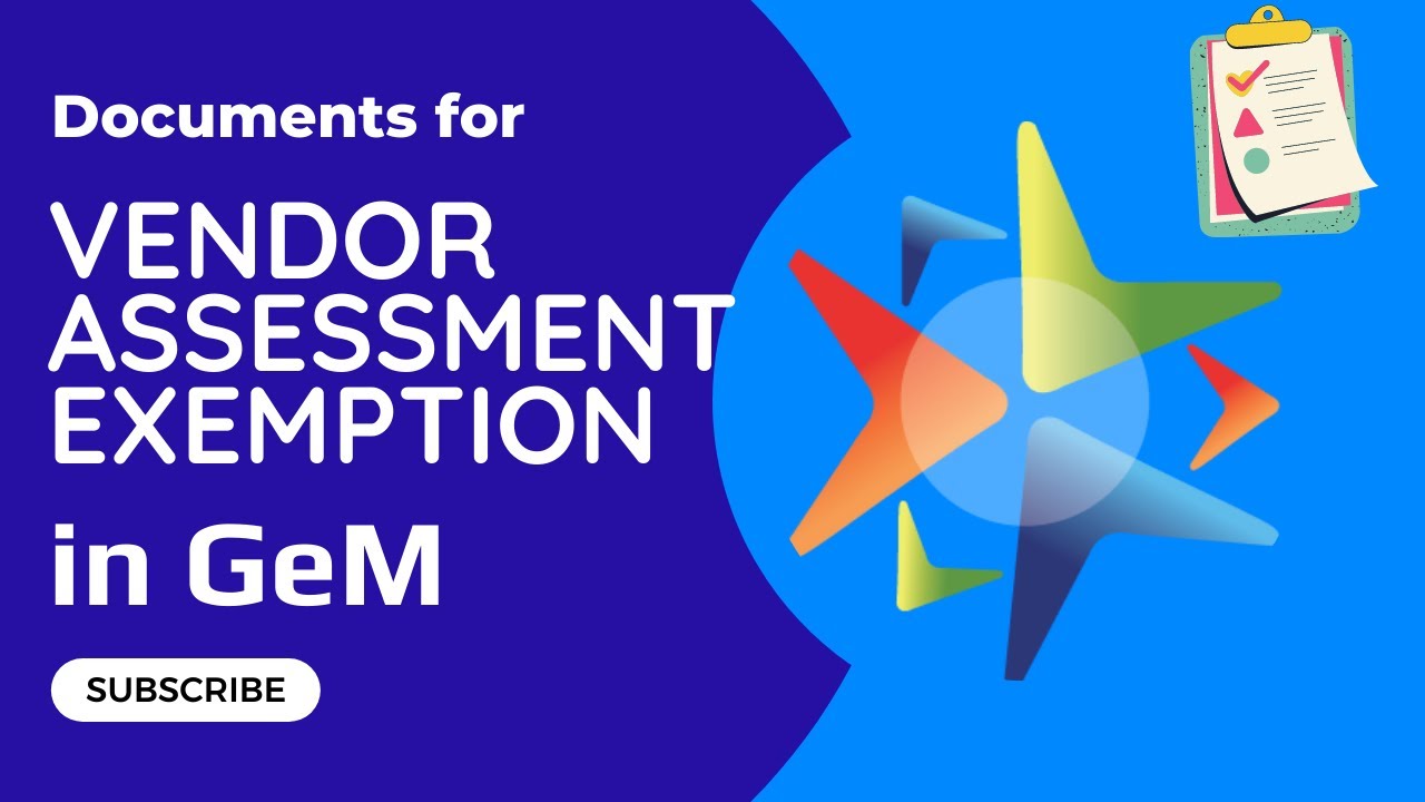 Documents for vendor assessment exemption | GeM Vendor Assessment Exemption | Vendor Assessment GeM
