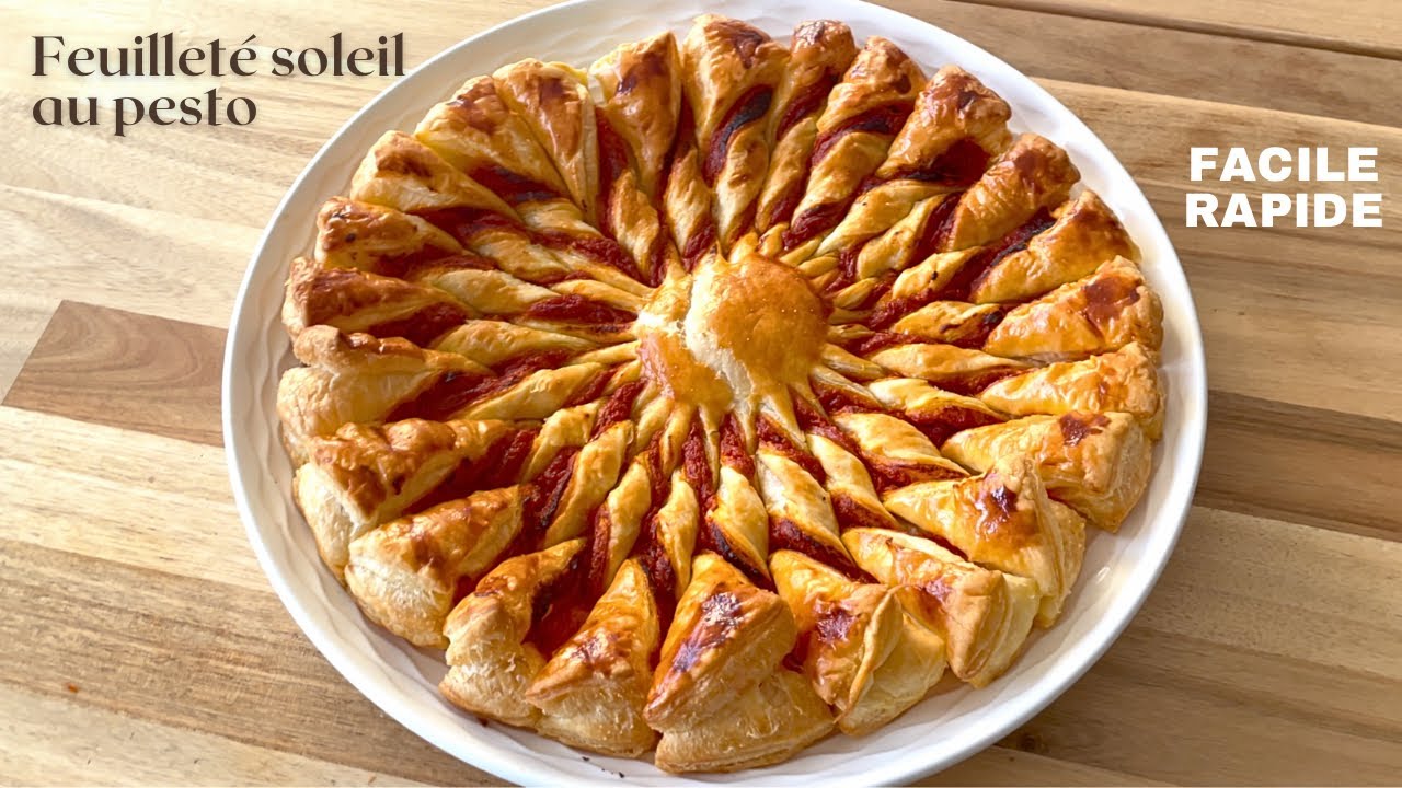 ☀️ Tarte soleil feuilletée au pesto à partager | FACILE RAPIDE pour l’apéro