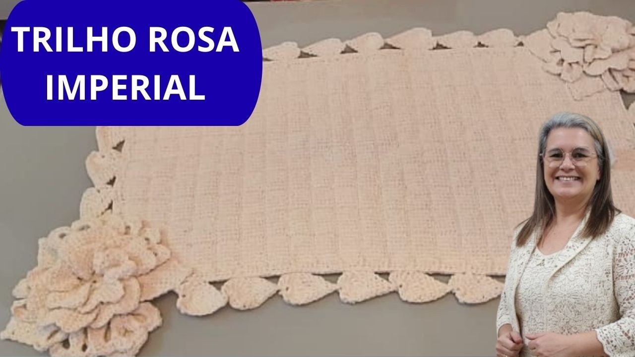 VLOG DE PRODUÇÃO | Trilho de Mesa Rosa Imperial em Crochê Tunisiano 🌹 Criação Agulhas Dançarinas