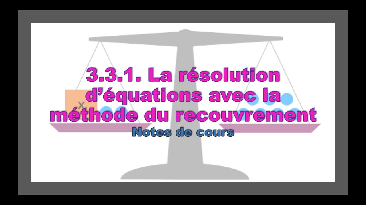 3.3.1. La résolution d'équations avec la méthode du recouvrement