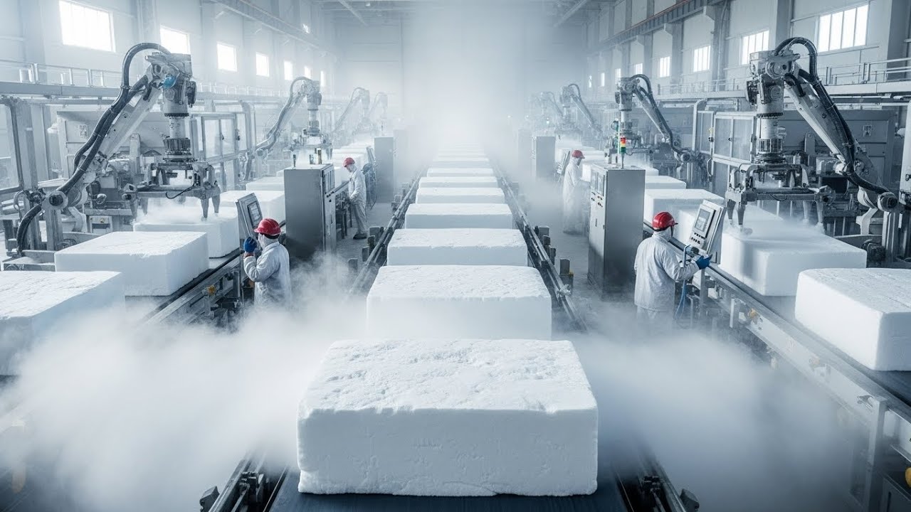 Inside a Dry Ice Production Factory: From CO₂ Gas to Solid Dry Ice (Full Process)