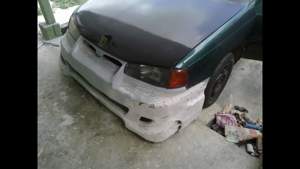 Tutorial Bumper hecho con carton y fibra de vidrio.