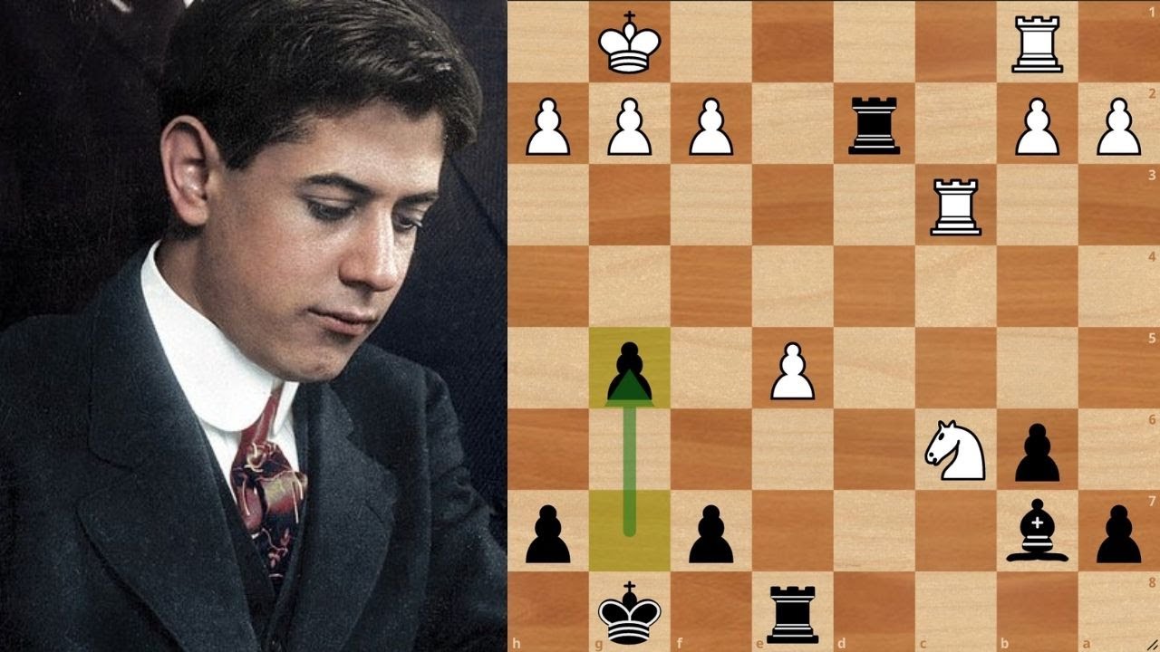 CAPABLANCA PİYON ALTTA AMA İKİ PİYON FAZLA GİBİ OYNUYOR!