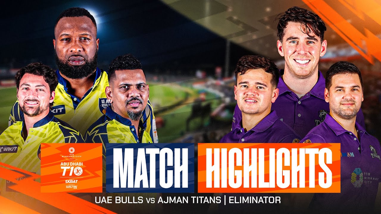 Лучшие моменты матча 30 T10 I в Абу-Даби 2025: отборочный этап I: Ajman Titans против UAE Bulls |...