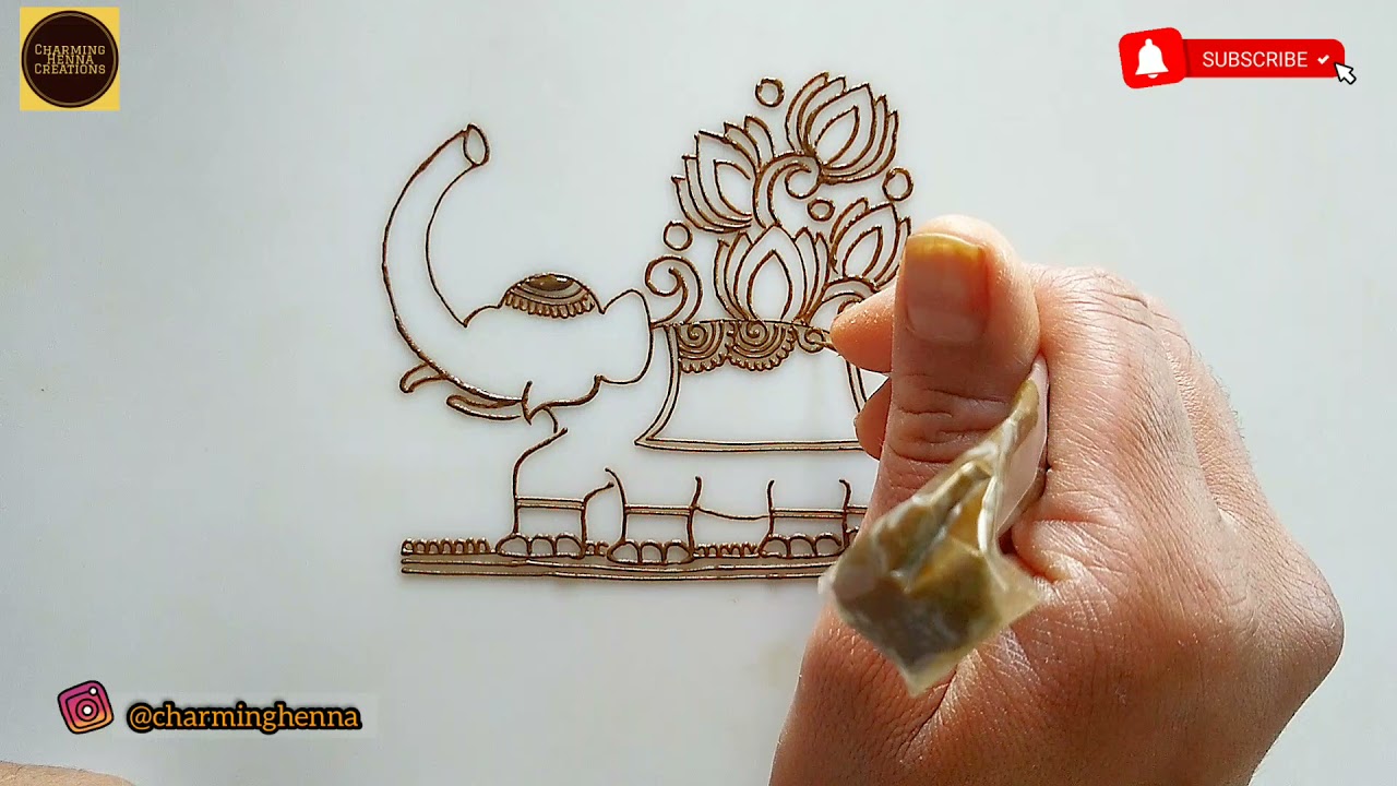 Dulhan Mehndi हाथी कैसे बनाये || Bridalhenna #Elephant Design || Front Full Hand Mehndi || Henna
