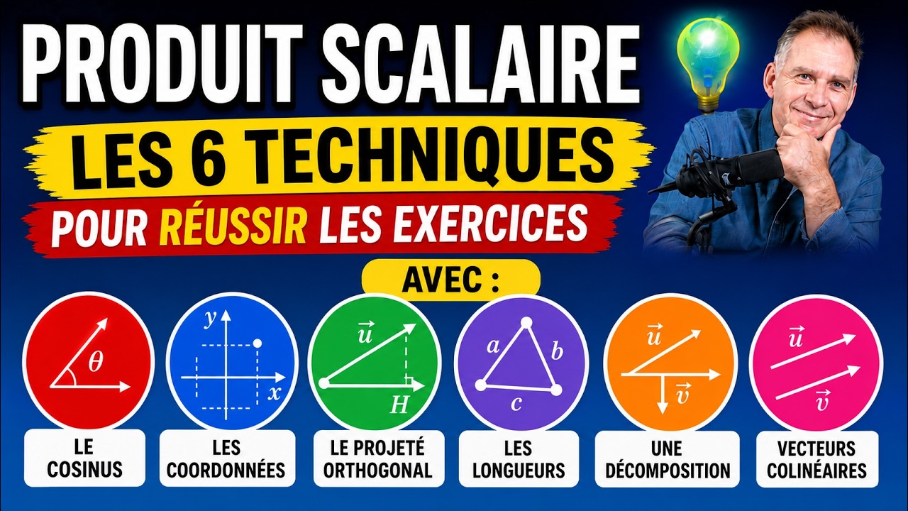 produit scalaire•les 6 techniques à connaître pour réussir les exercices première spé maths