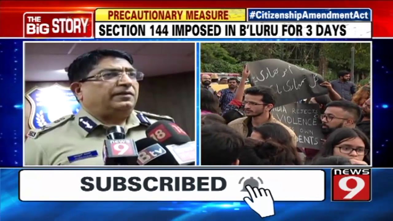 Section 144 imposed in Bengaluru for 3 days
