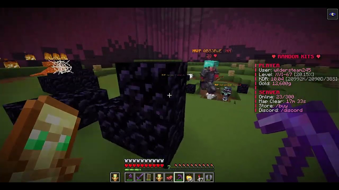 this fight was so crazy but i just mined the obsidian lol